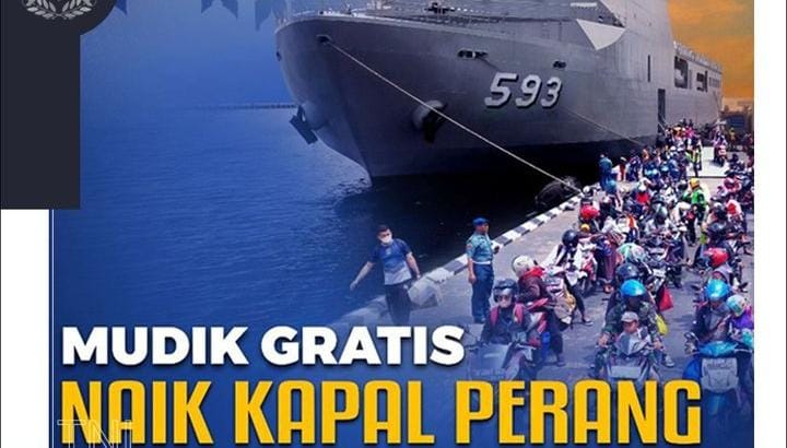 Seru, Ada Mudik Gratis Naik Kapal Perang TNI AL, Penumpang dan Motor Diangkut Gratis Ini Tempat Pendaftarannya