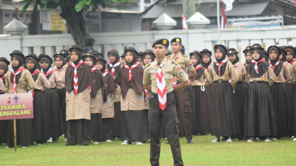Tegar di Tengah Hujan Semangat Tak Luntur, Hari Pramuka ke-64 di Kota Tasikmalaya