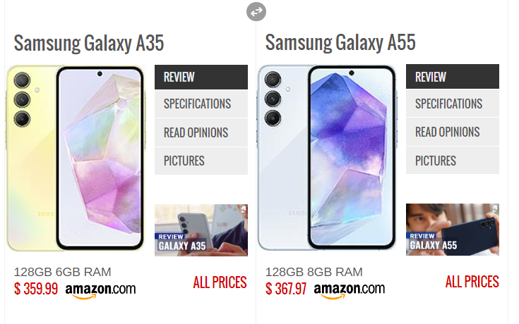 Perbandingan Samsung Galaxy A35 vs Samsung Galaxy A55, Kalian Pilih yang Mana?