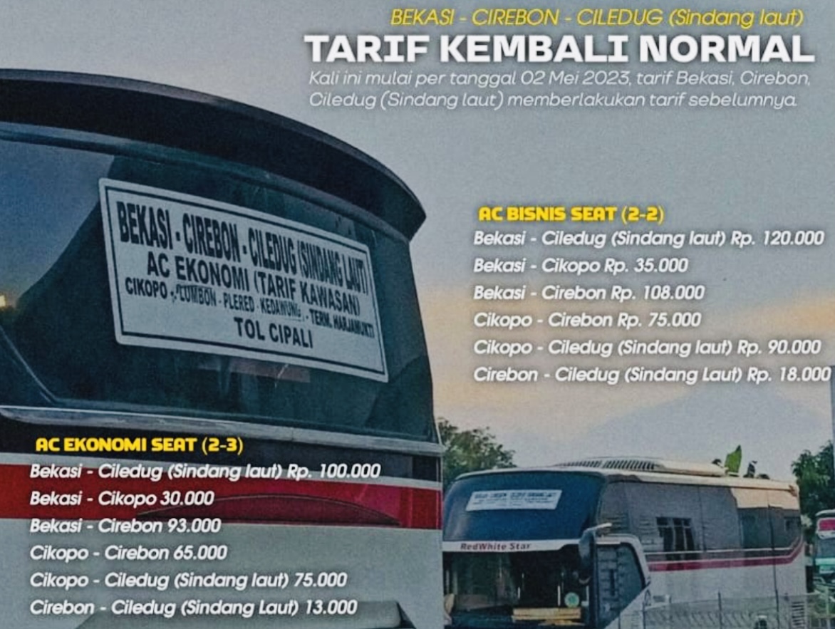 Perusahaan Bus dari Tasik Ini Sudah Kembali ke Tarif Normal Pasca Tarif Tuslah Lebaran