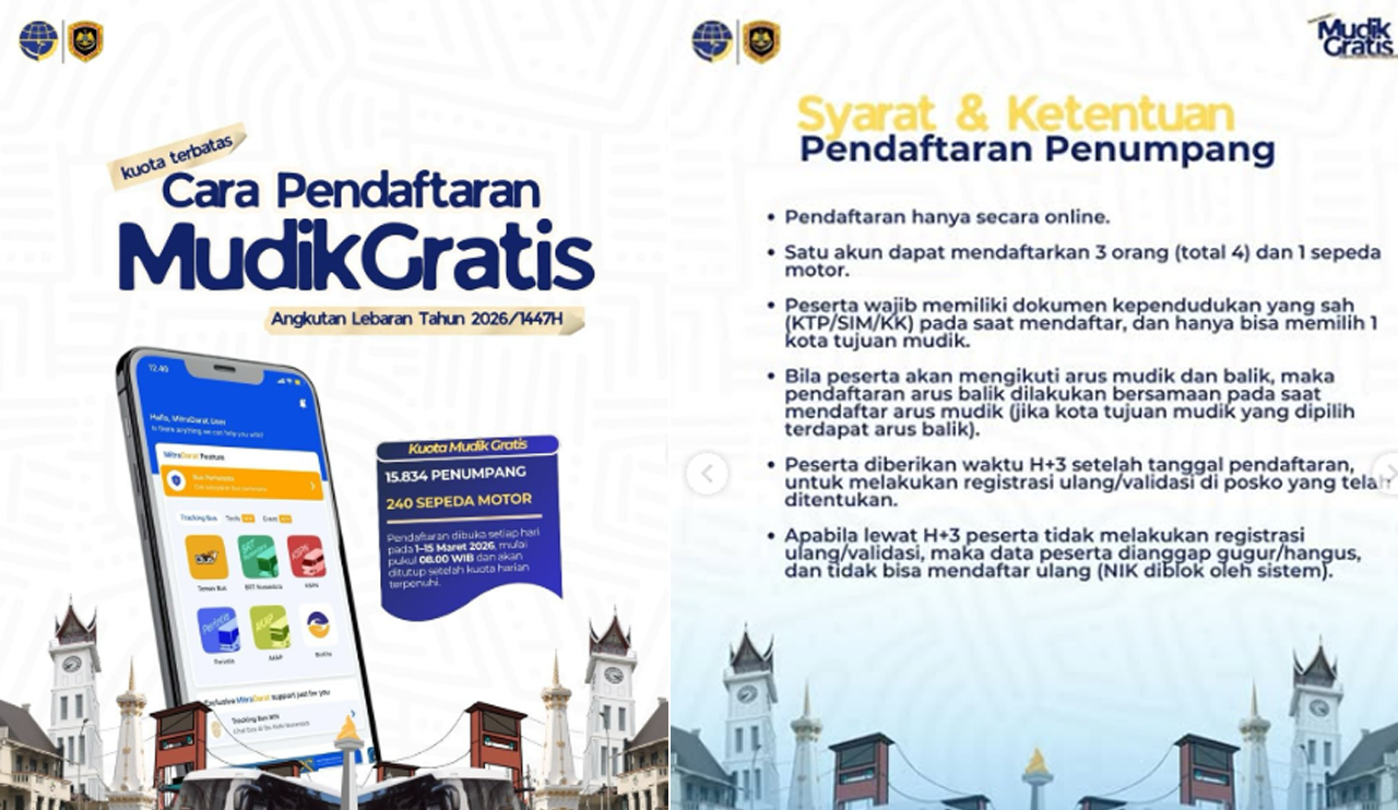 Link Pendaftaran Mudik Gratis Kemenhub 2026 Lengkap dengan Syarat, Jadwal dan Kota Tujuan