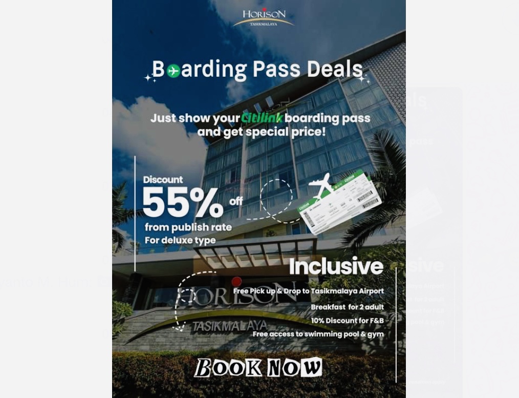 Asyik Hotel Horison Tasikmalaya Berikan Promo Khusus untuk Penumpang Pesawat Citilink