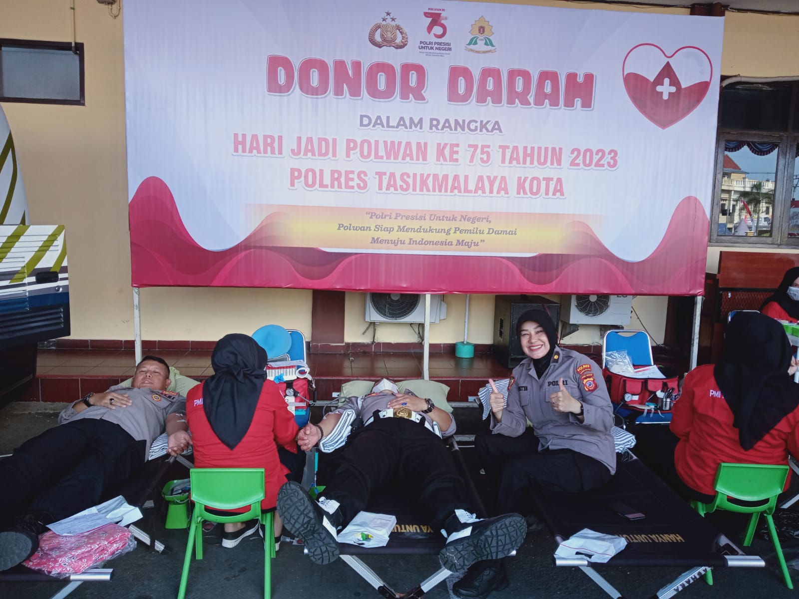 Sambut Hari Jadi Polwan ke-75, Personel Polres Tasikmalaya Kota Gelar Donor Darah