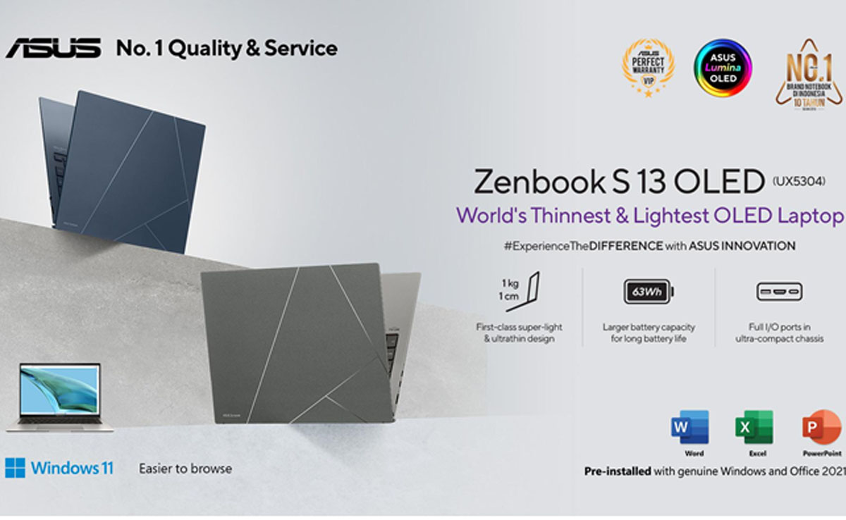 ASUS ZenBook S13 OLED UX5304 Hadir dengan Design Inovatif dan Super Tipis
