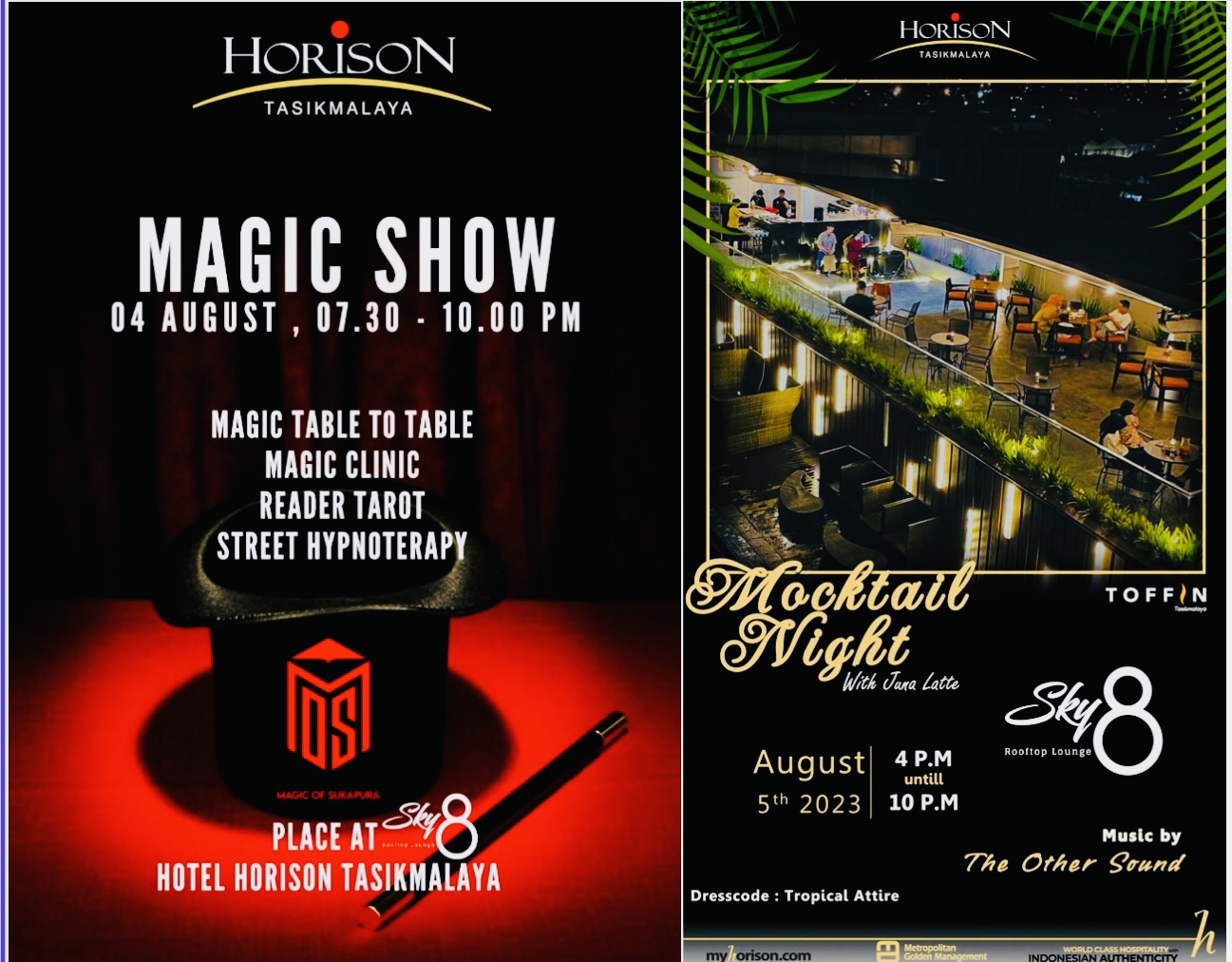 Hotel Horison Tasikmalaya Mempersembahkan Magic Show & Mocktail Night Sky8 Lounge