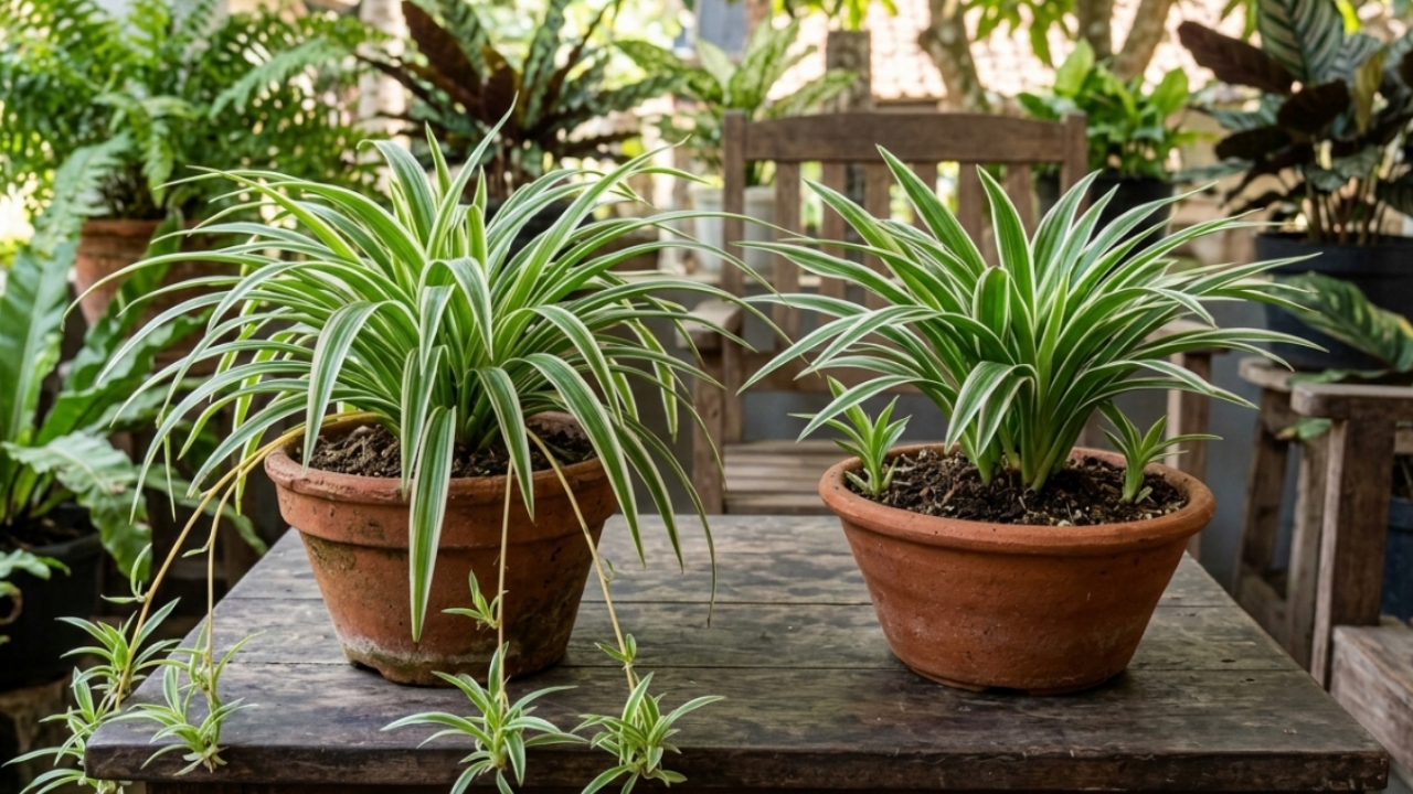 Sering Tertukar! Ini Perbedaan Tabaman Hias Spider Plant dan daun Bulu Ayam 