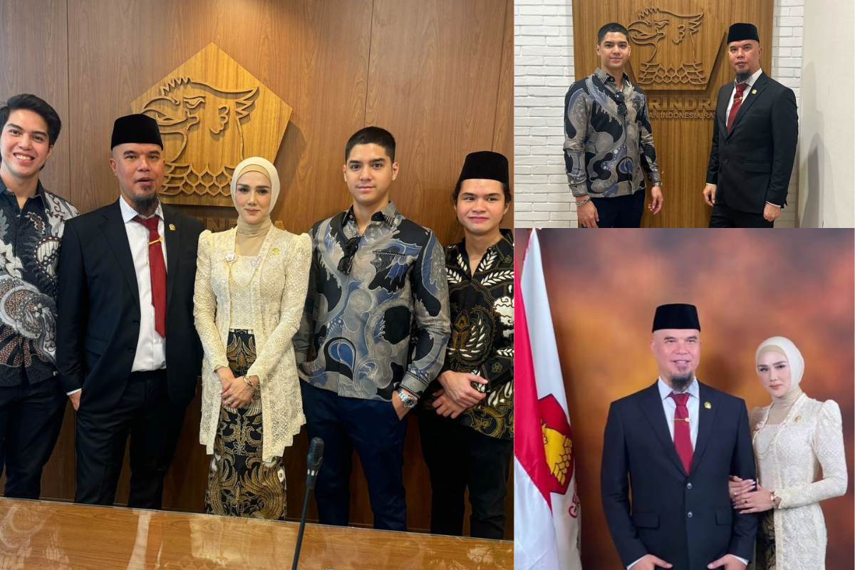 Momen Ahmad Dhani dan Mulan Jameela Saat Resmi Dilantik Sebagai Anggota DPR RI