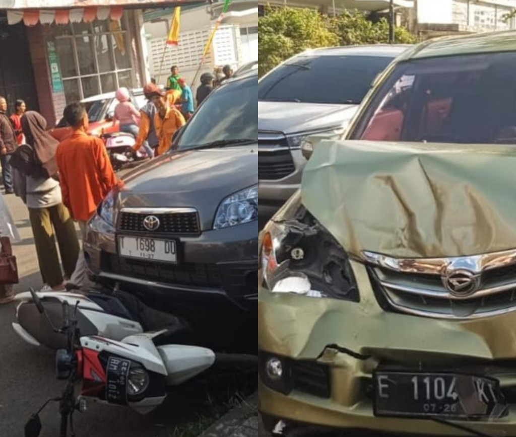 Tabrakan Beruntun di Kota Tasikmalaya, Avanza Hilang Kendali Seruduk Toyota Rush dan Motor Matic yang Parkir