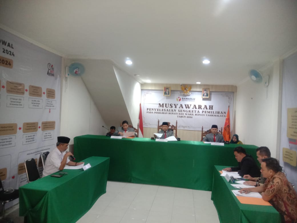 Bawaslu Kabupaten Tasikmalaya Lakukan Sidang Perdana Sengketa Pilkada 2024, ini yang Dibahasnya