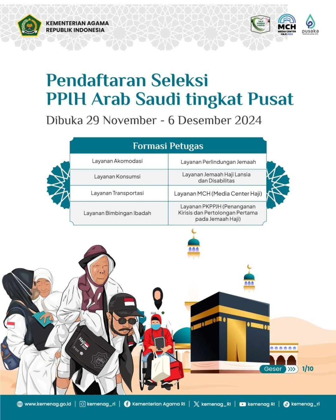 Kemenag Buka Pendaftaran Seleksi PPIH Arab Saudi Tingkat Pusat 2024 Mulai 29 November Hingga 6 Desember