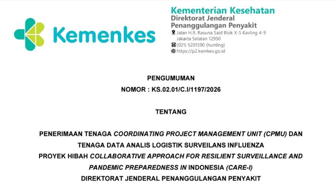 Rekrutmen Kemenkes 2026: Daftar 20 Formasi CPMU dan DALSI Beserta Kualifikasinya