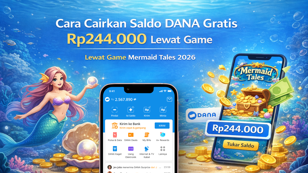 Cara Cairkan Saldo DANA Gratis Rp244.000 Lewat Game Mermaid Tales 2026