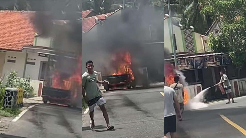 Mobil Pengangkut LPG Terbakar di Cipatujah Tasikmalaya, Sopir Lolos dari Maut!