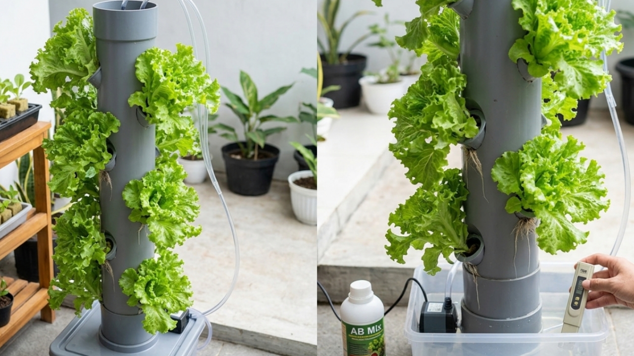 Cuma Butuh Setengah Meter! Begini Cara Praktis Bangun Tower Hidroponik Sederhana di Rumah