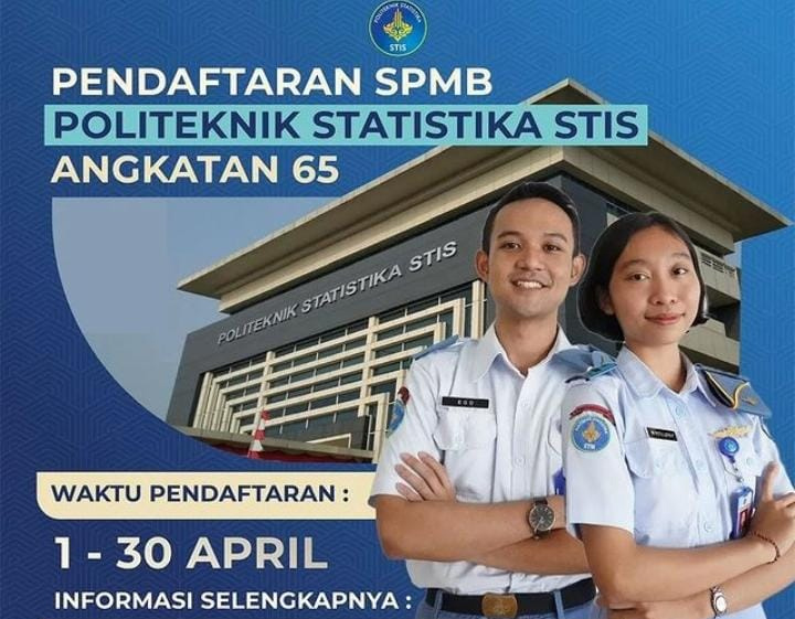 Pendaftaran SPMB Politeknik Statistika STIS 2023 Dibuka, Biaya Pendidikan Gratis Plus Dapat Uang Saku.