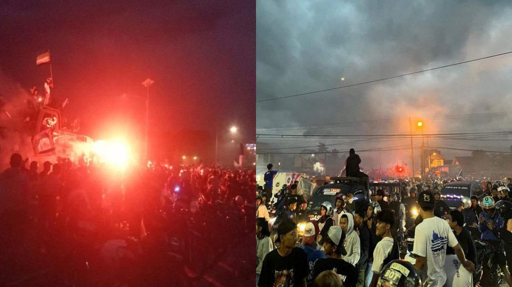 Gegap Gempita Kemenangan Persib, Kota Tasikmalaya Membiru