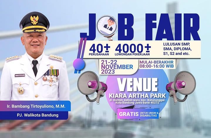 Asyik Disnaker Kota Bandung Adakan Acara Job Fair 2023, Lokasinya di Kiara Artha Park, Ini Link Pendaftarannya