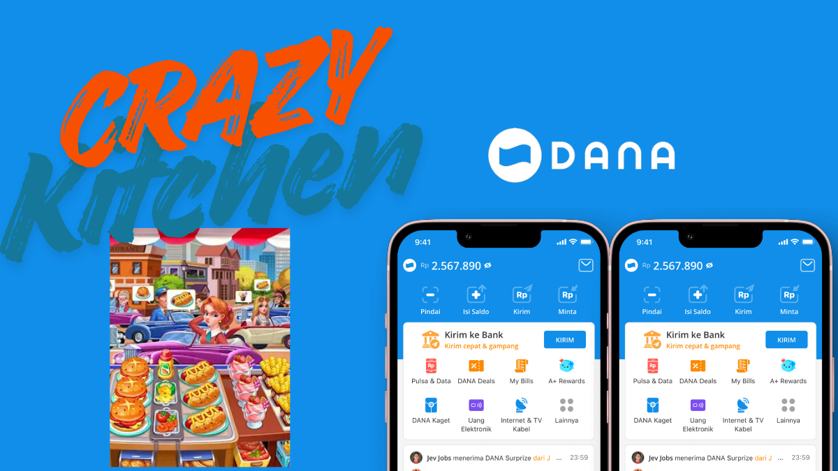 Saldo DANA Gratis Rp290.000 dari Aplikasi Penghasil Uang Crazy Kitchen 2026