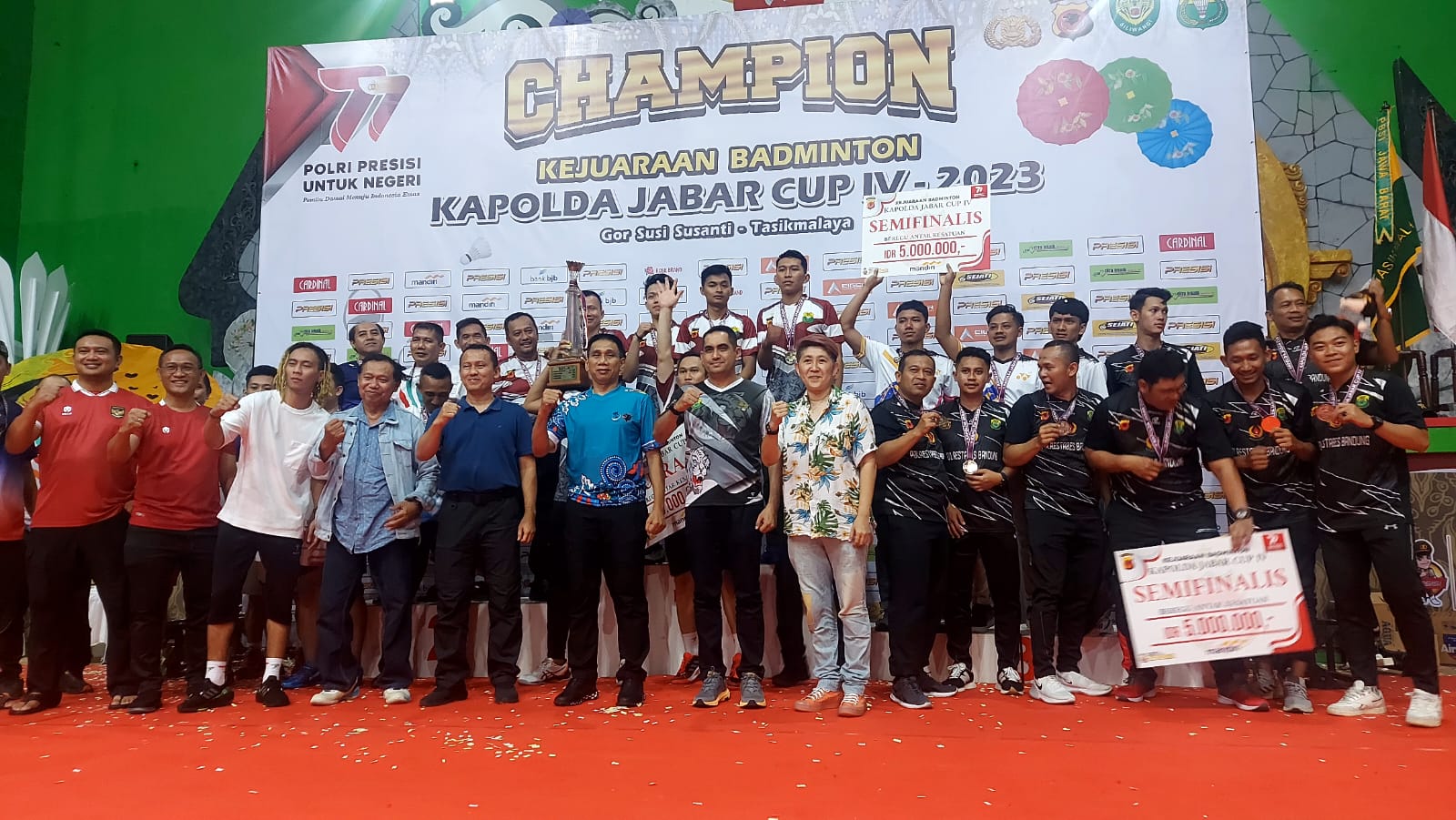 Tim Bulutangkis Polda Jabar Juara Piala Kapolda Cup IV 2023 di Tasikmalaya