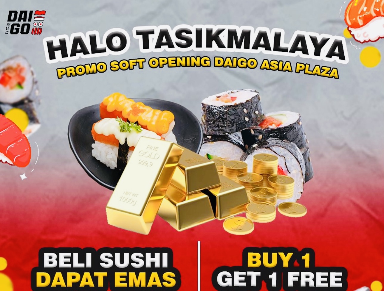 Asyiiik Beli Sushi Dapat Emas, Cuma Ada di Daigo Plaza Asia, Catat Waktunya! Kuliner Kota Tasikmalaya Mantap!