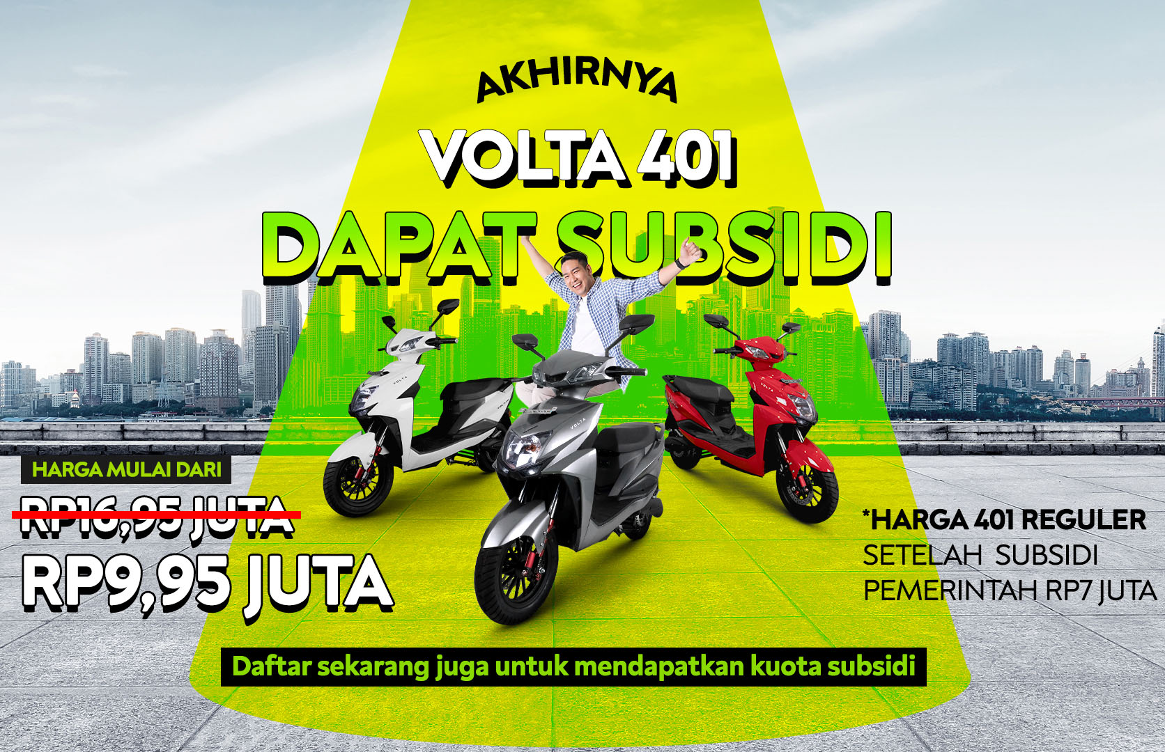 Resmi Subsidi Beli Motor Listrik Rp 7 Juta Berlaku Mulai Hari Ini, Harga Volta 401 Jadi Segini