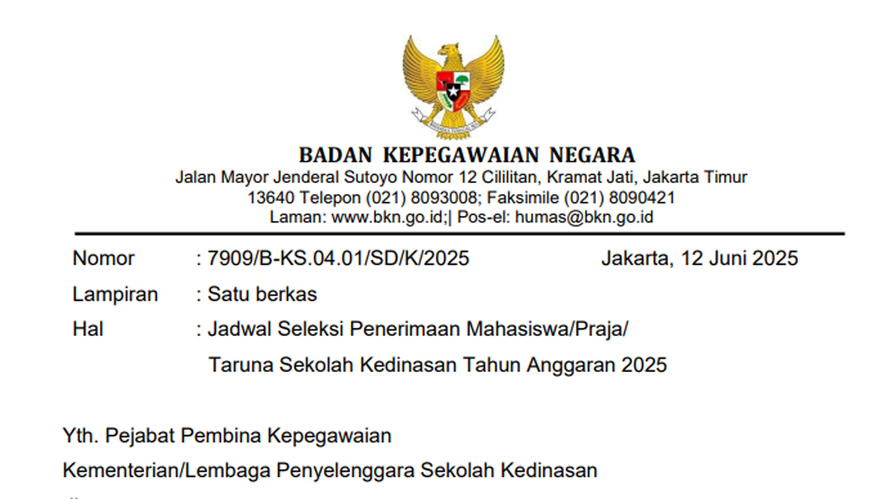 Lengkap Jadwal Seleksi Sekolah Kedinasan 2025 di 7 Kementerian dan Lembaga