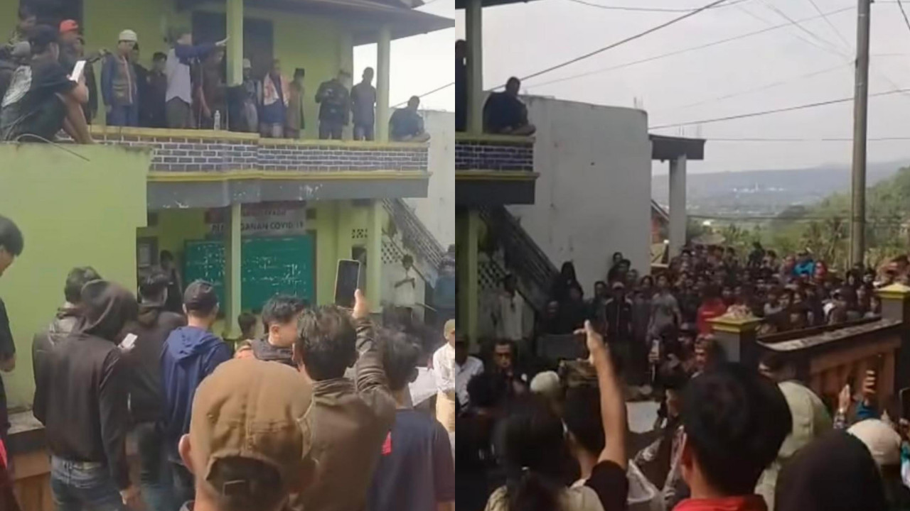 Ratusan Warga Geruduk Kantor Desa Buniasih Tasikmalaya, Desak sang Kades Mundur karena Hal ini