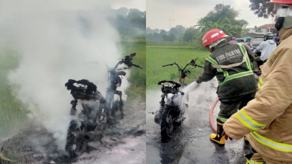 Motor Warga Kota Tasikmalaya Terbakar Akibat Korsleting, Baru Dua Hari Diperbaiki