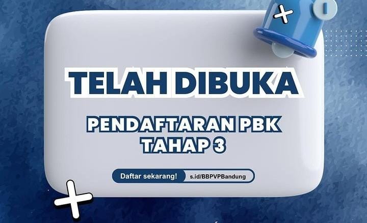 BBPVP Bandung Buka Pendaftaran PBK Tahap 3 2024, Ada 15 Progam Pelatihan, Berikan Uang Saku Juga Bagi Peserta