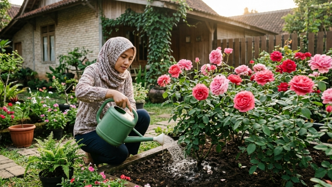 Sering Menyiram Tapi Mawar Tetap Layu? Ini Cara Penyiraman yang Benar agar Tanaman Rajin Berbunga