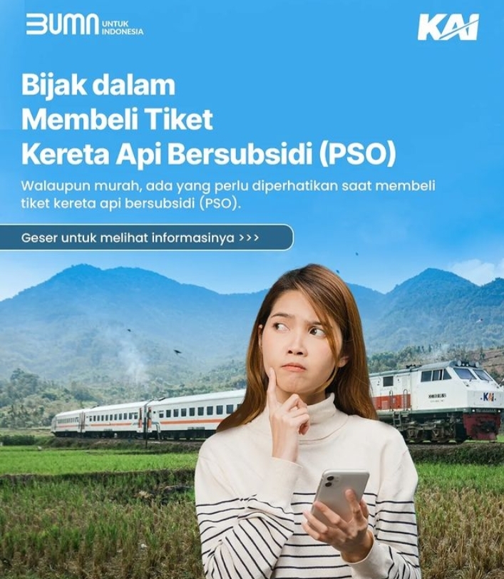 Himbauan KAI: Pembelian Tiket Kereta PSO Satu Orang Satu Tiket