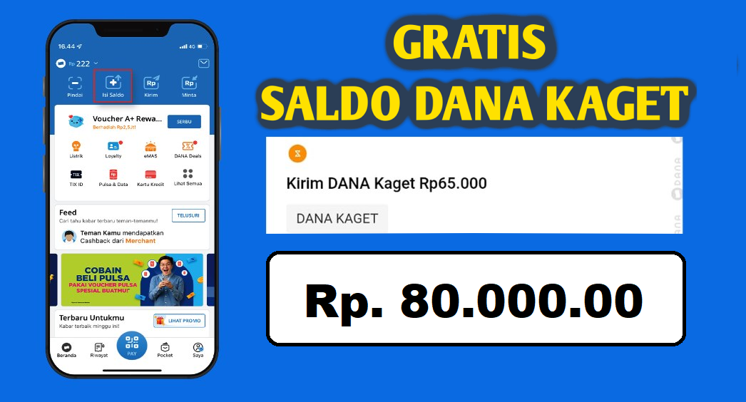 Cara Mendapatkan Saldo DANA Gratis Rp 80 Ribu dari DANA Kaget Hari ini 13 September 2023