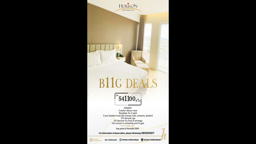 B11G Deals! Promo Kamar Horison Tasikmalaya di November Ini