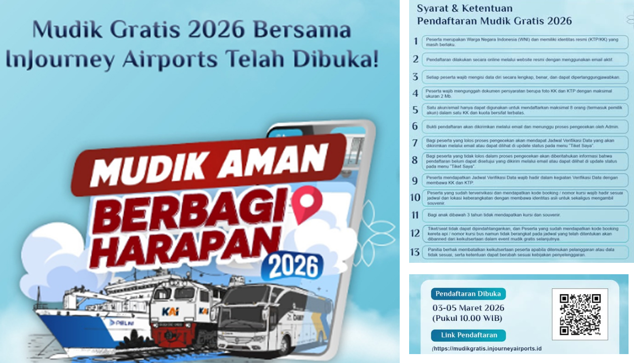 InJourney Airports Buka Pendaftaran Mudik Gratis 2026, Simak Panduan dan Rute Lengkapnya!