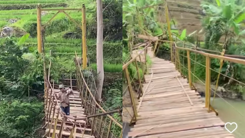 Jembatan Gantung Rusak di Culamega Kabupaten Tasikmalaya Jadi Sorotan, Petani Terancam Kehilangan Akses