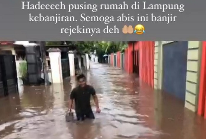 Hujan, Rumah Wakil Gubernur Lampung Kebanjiran