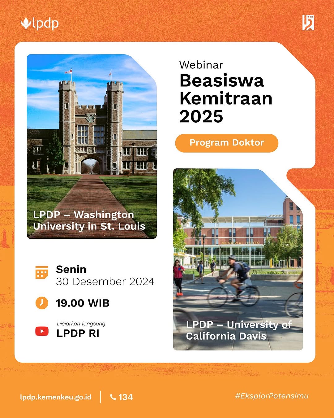 Ingin Kuliah S3 di AS? LPDP Buka Beasiswa LPDP S3 ke University of California Davis dan Washington University