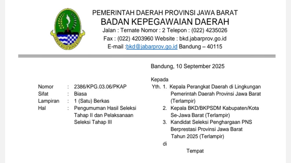 Dua Pegawai Pemkot Tasikmalaya Masuk 30 Besar PNS Berprestasi Jawa Barat