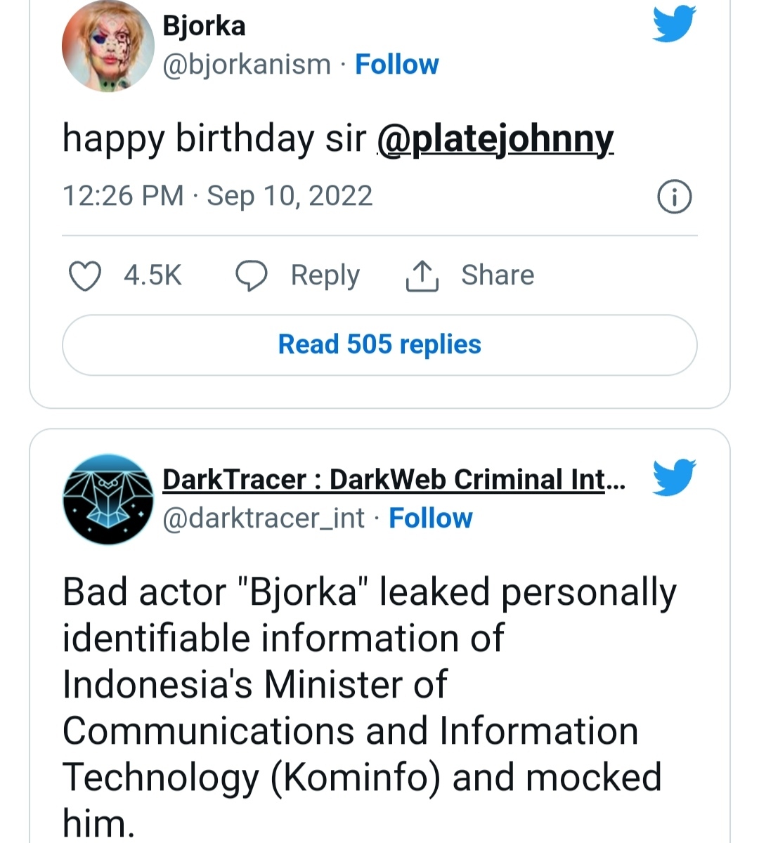 Viral, Hacker Bjorka Bocorkan Data Pribadi Menkominfo di Hari Ulang Tahunnya: Happy Birthday Johnny G Plate