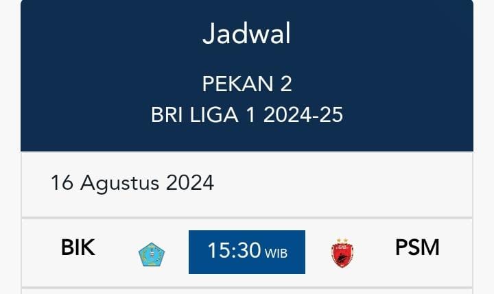 LENGKAP Jadwal Pekan Kedua Liga 1 2024-2025, Ade Laga Derby Jateng, Persebaya dan Persib Bandung Kapan?