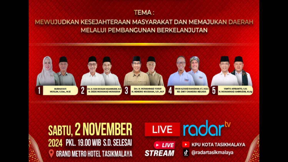 Ini Link Live Streaming Debat Calon Pemimpin: Pertarungan Visi dalam Pilkada Kota Tasikmalaya 2024!