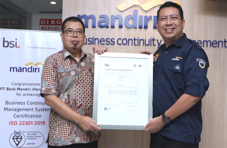 Raih ISO 22301, Bank Mandiri Pastikan Keandalan Operasional Bisnis Berstandar Internasional dan Prinsip ESG