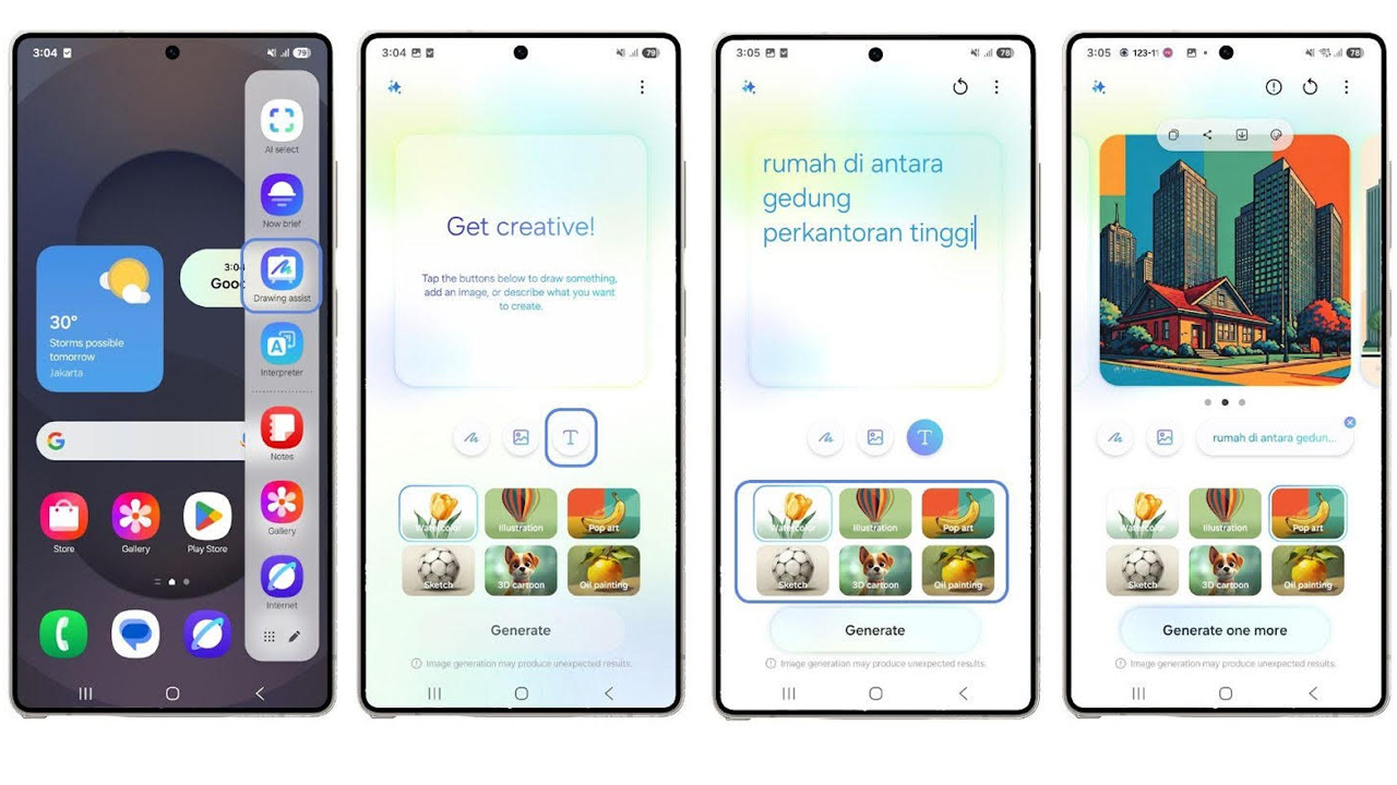 Cara Samsung Galaxy S25 Ubah Foto, Teks dan Sketsa Jadi Gambar