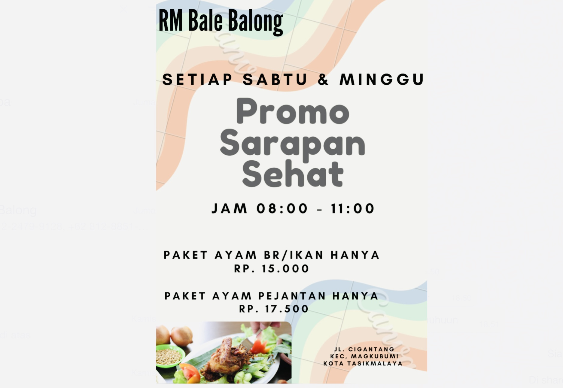 Promo Sarapan Sehat Cuma di RM Bale Balong, Tiap Sabtu Minggu Ada Paket Murah Lho