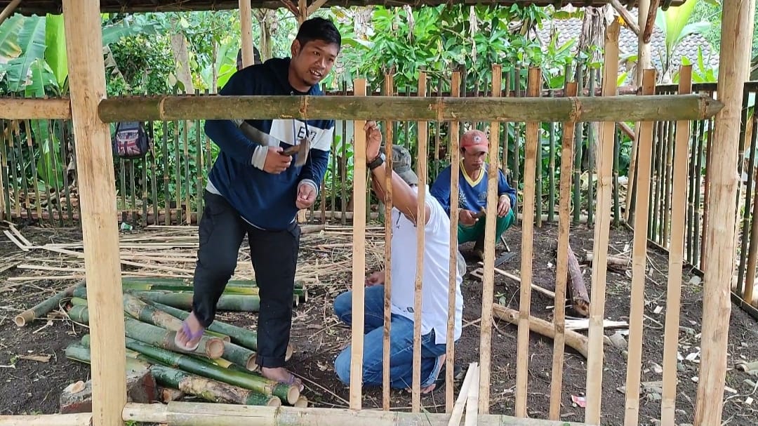 Siswa SDN Sinagar Cikatomas Tasikmalaya Belajar di Bangunan Darurat, Terbuat dari Kayu dan Bilah-bilah Bambu