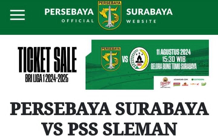 Liga 1 2024-2025: Ini Harga Tiket Persebaya vs PSS Sleman, Simak Juga Cara Pembeliannya