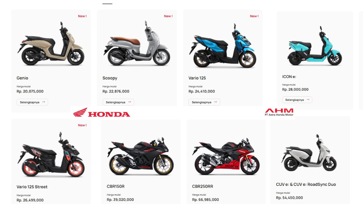 Daftar Harga Motor Baru Honda Februari 2026, Terlengkap Dari Segmen Entry Level Hingga Big Bike Premium