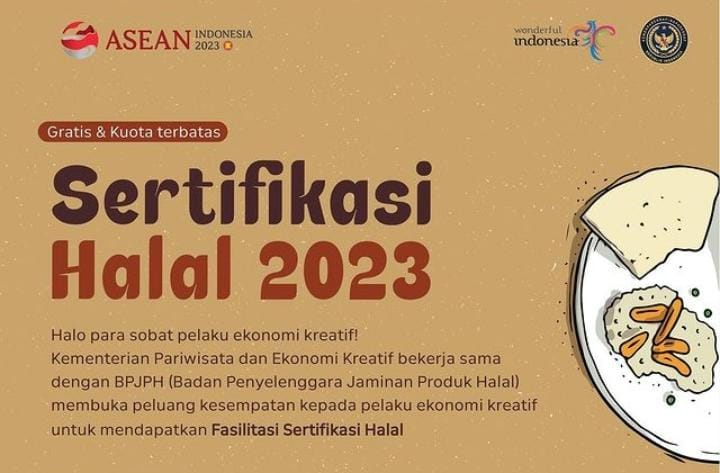 Link Pendaftaran Sertifikasi Halal Gratis 2023 Bagi 1 Juta Pelaku Ekonomi Kreatif