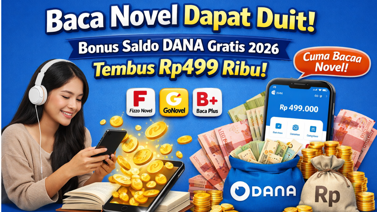Baca Novel Bisa Dapat Duit, Bonus Saldo DANA Gratis 2026 Tembus Rp499 Ribu, Cuma Modal HP dan Waktu Luang