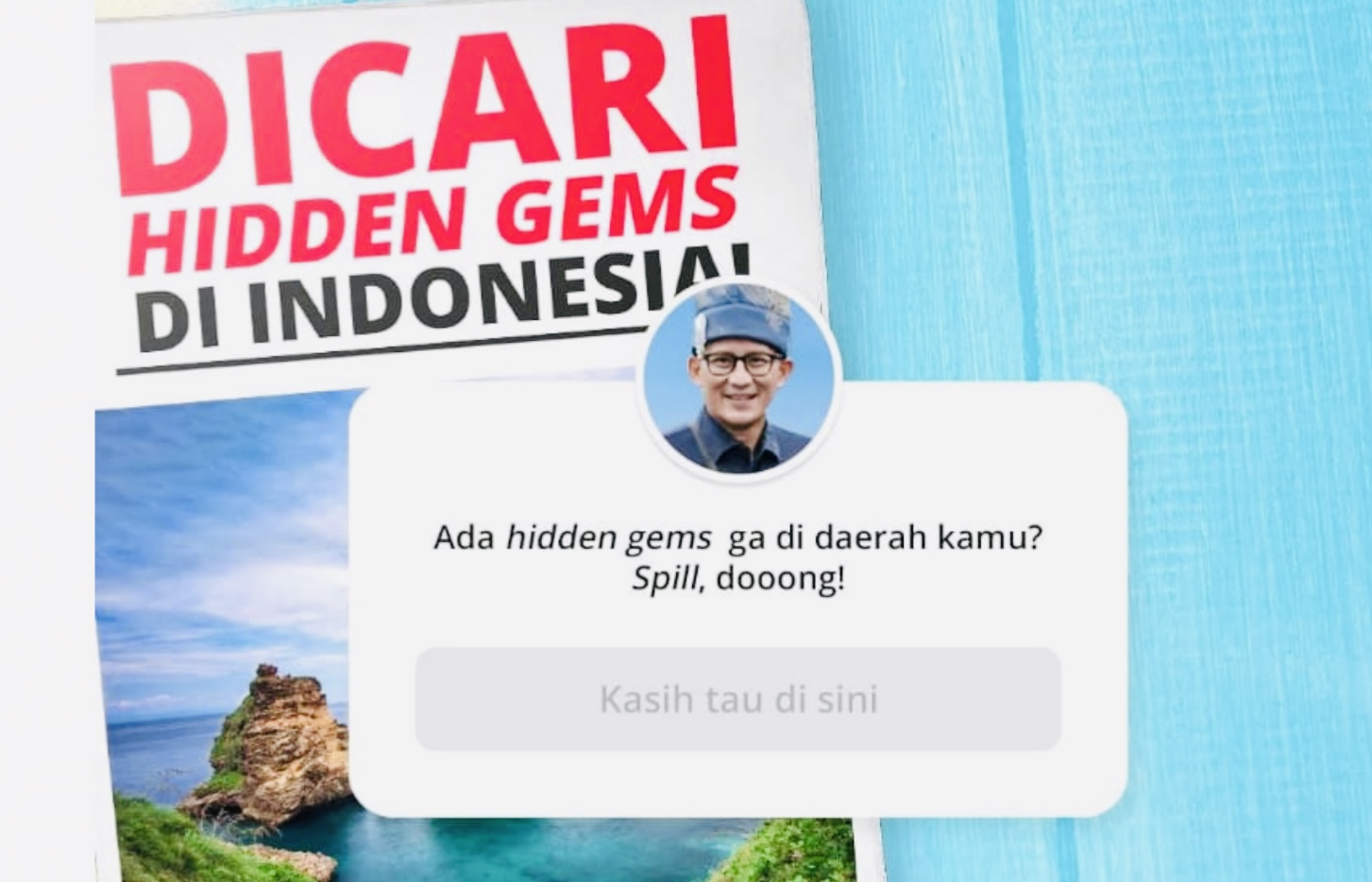 Dicari Tempat Wisata Hidden Gems di Seluruh Indonesia, Mas Menteri Mau Promosikan Nih